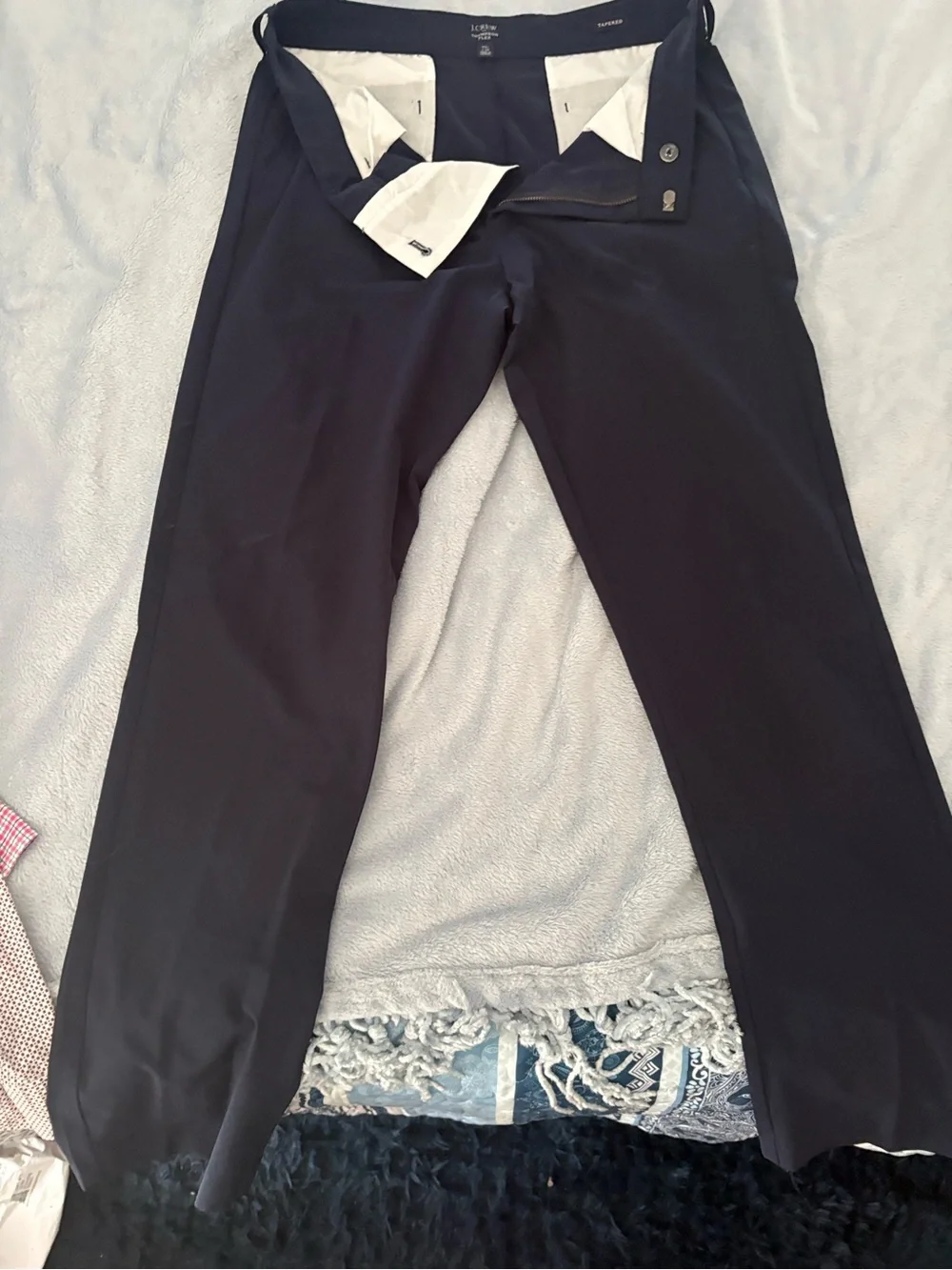 J. Crew Navy Straight-Leg Trousers